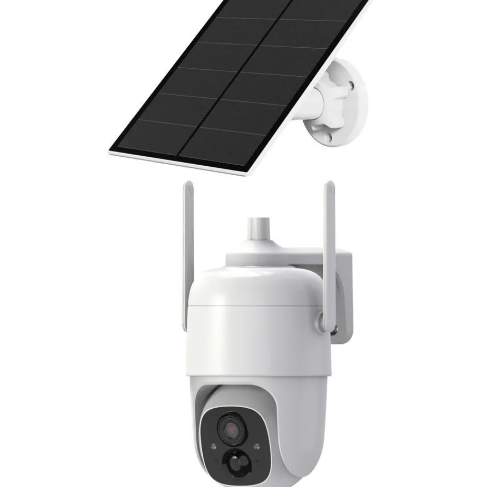 Valvontakamera Celotron VicoHome CECQ1, litiumakku 9000 mA, aurinkokenno, Wifi, liikettä automaattisesti seuraava käänneltävä malli, varoitusvalo