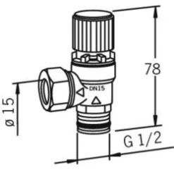 Varoventtiili Oras 430150 DN15 10 bar
