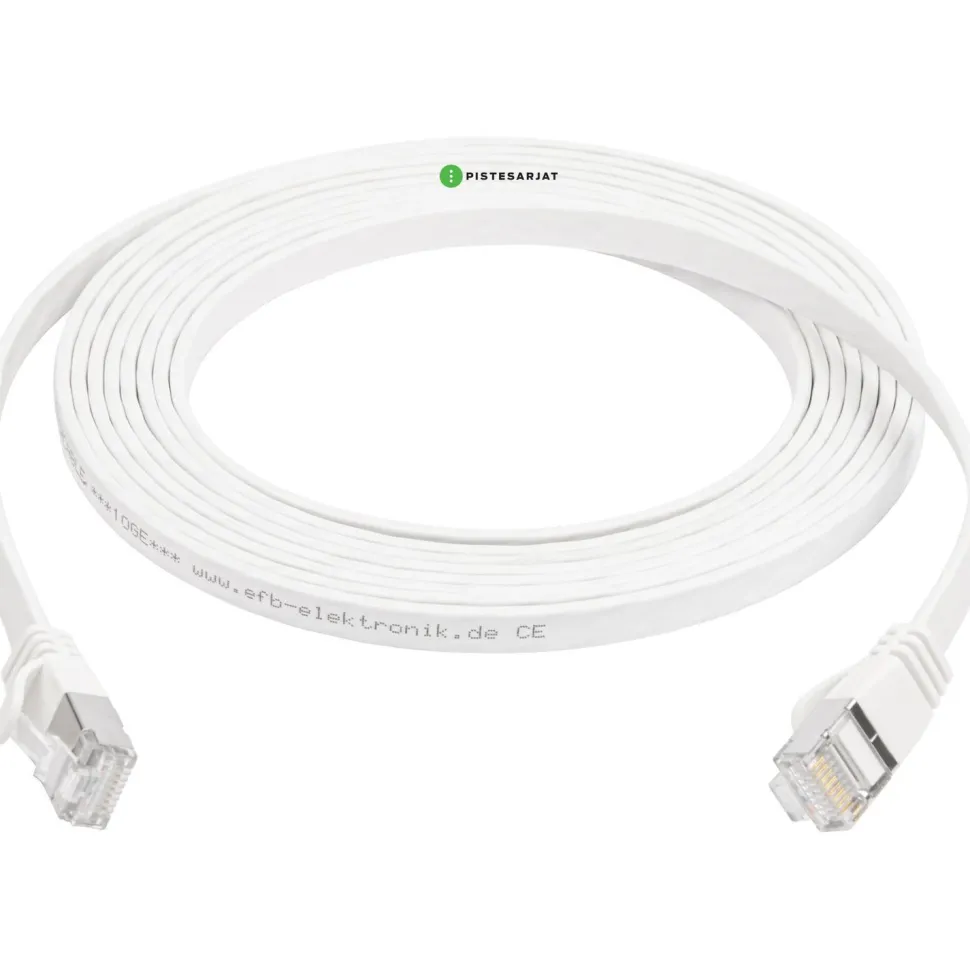 Verkkokaapeli Pistesarjat Cat6a U/FTP Latta, valkoinen, eri pituuksia
