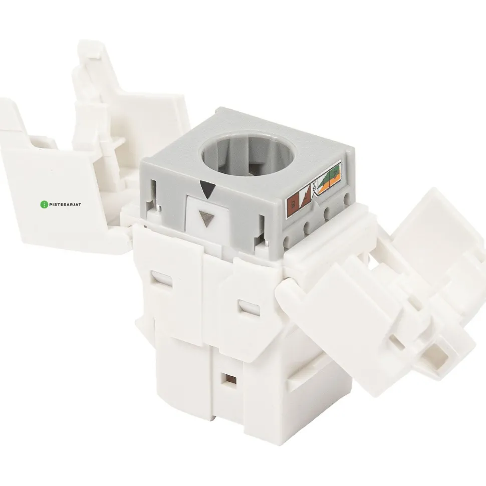 Verkkoliitin Pistesarjat Cat6 RJ45 UTP Keystone, valkoinen