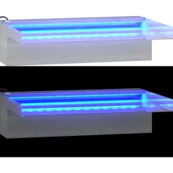 Vesiputous RGB LED-valoilla ruostumaton teräs eri kokoja