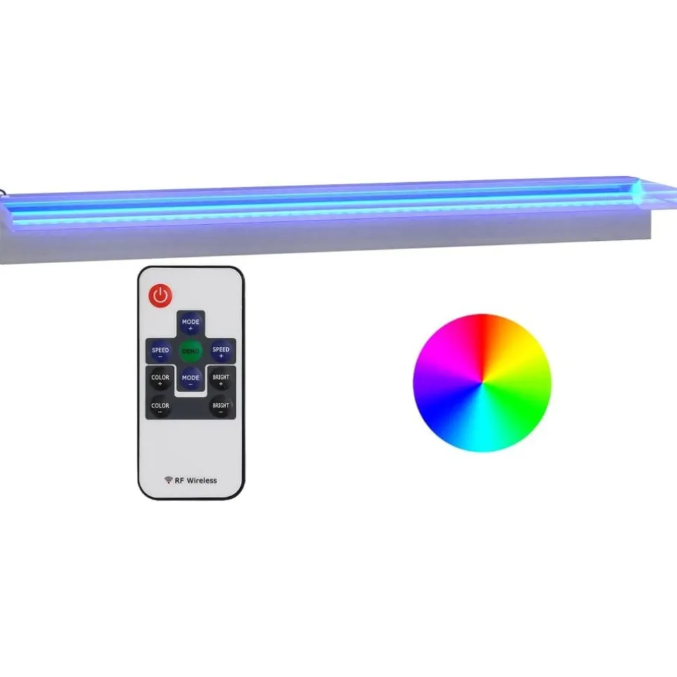 Vesiputous RGB LED-valoilla ruostumaton teräs eri kokoja