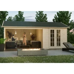 Vierasmaja katoksella Skan Holz 9,5 + 13,8 m²
