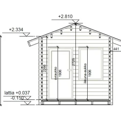 Vierasmaja LP Garden V-S, 7m², harjakatto