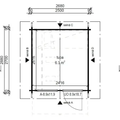 Vierasmaja LP Garden V-S, 7m², harjakatto