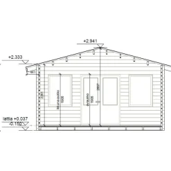 Vierasmaja LP Garden V-XL, 20m², harjakatto