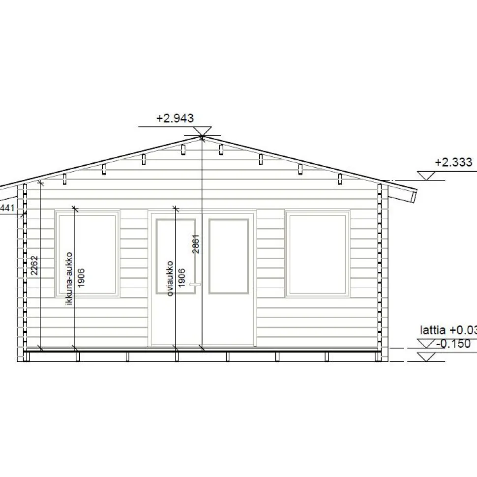 Vierasmaja LP Garden V-XXL, 25m², harjakatto