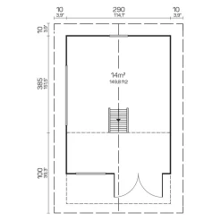 Vierasmaja Tene Bunkie Hudson, 9.2 + 4.8m², makuuparvella