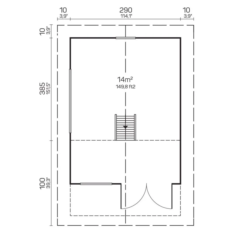 Vierasmaja Tene Bunkie Hudson, 9.2 + 4.8m², makuuparvella