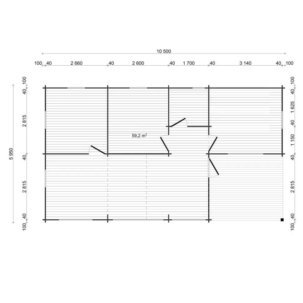 Vierasmökki Tene Teide, 59.2m²