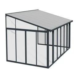 Viherhuone Palram-Canopia SanRemo Veranda, 12.8m², 3x4.25ft, harmaa