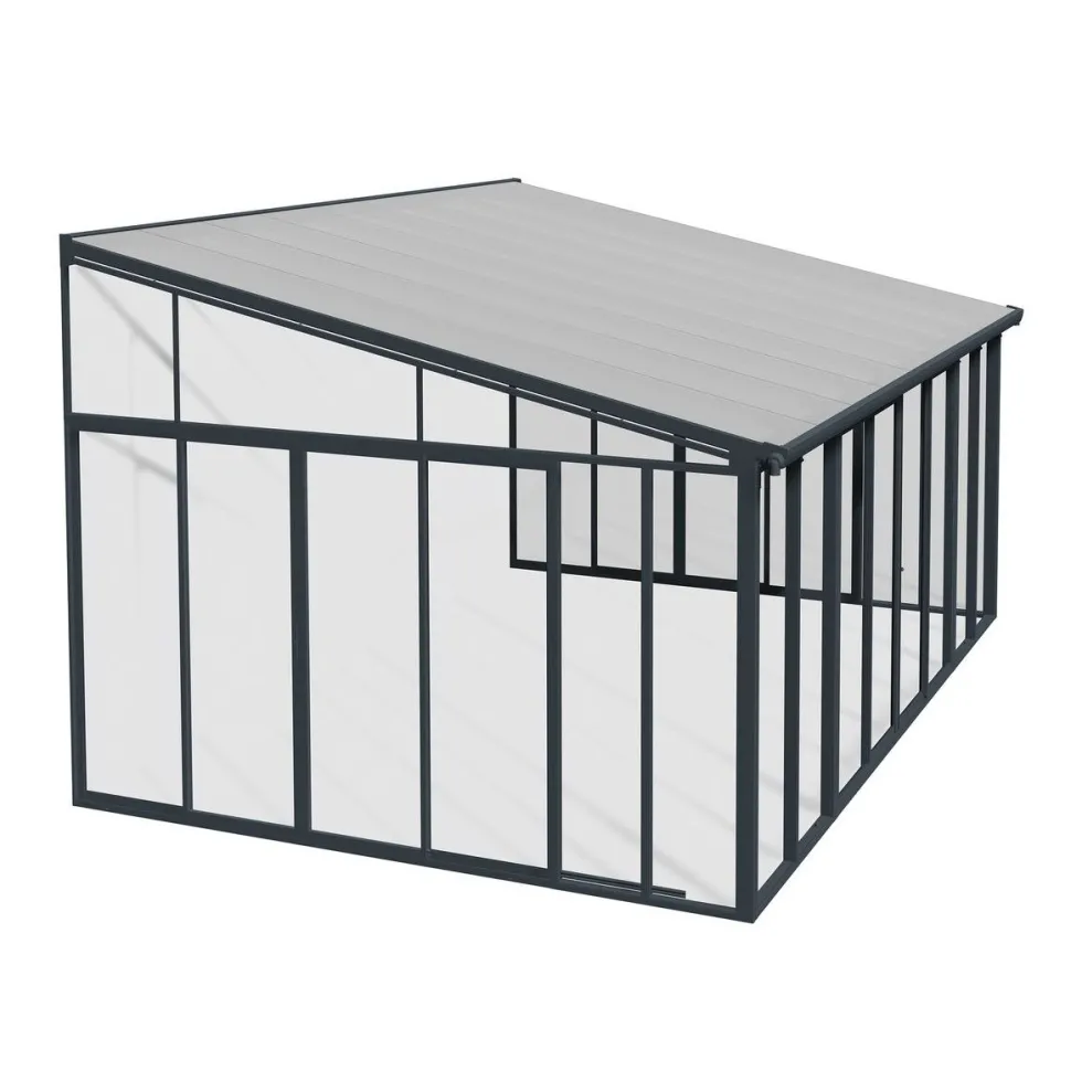 Viherhuone Palram-Canopia SanRemo Veranda, 16.5m², 4x4.25ft, harmaa