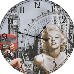 Vintagetyylinen seinäkello marilyn monroe 60 cm