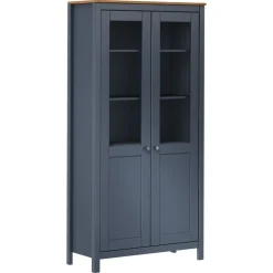 Vitriini Hill harmaa 85x37x170,5 cm täysi mänty (89013)
