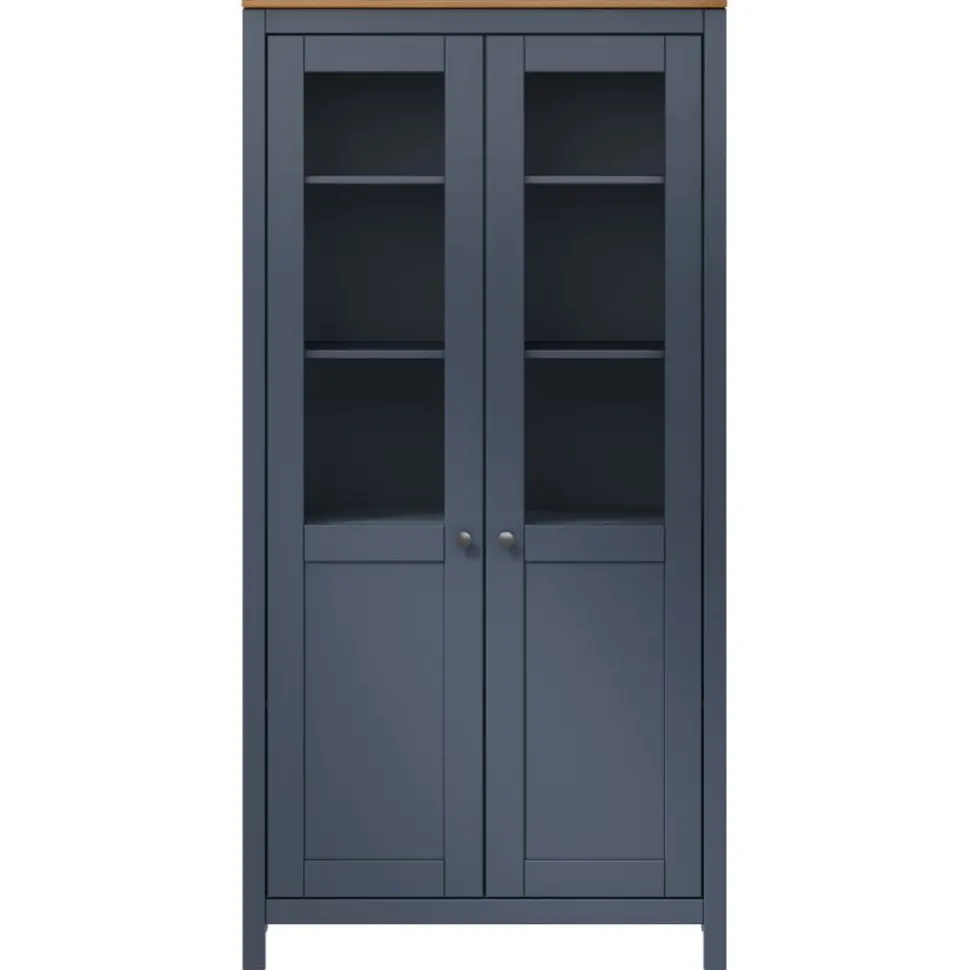 Vitriini Hill harmaa 85x37x170,5 cm täysi mänty (89013)