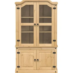 Vitriinikaappi Corona 103,5x42x180 cm täysi mänty (02777)