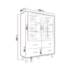 Vitriinikaappi LOTTA II 120 2D4S, beige/musta (2711)