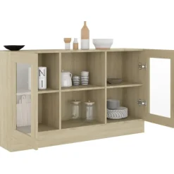 Vitriinikaappi sonoma-tammi 120x30,5x70 cm lastulevy