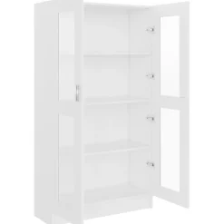 Vitriinikaappi valkoinen 82,5x30,5x150 cm lastulevy