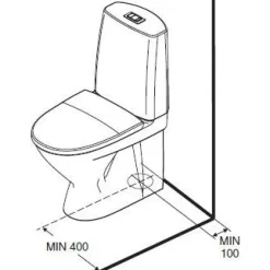 WC-istuin Ido Seven D 10 ilman kiinnitysreikiä ja istuinkantta