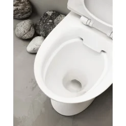 WC-istuin IDO Standard, piilo-S-lukko, 2-huuhtelu, huuhtelukaulukseton, sis. kansi