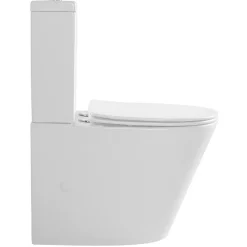 WC-istuin Interia Pako Rimless soft-close -kannella kaksoishuuhtelu, valkoinen