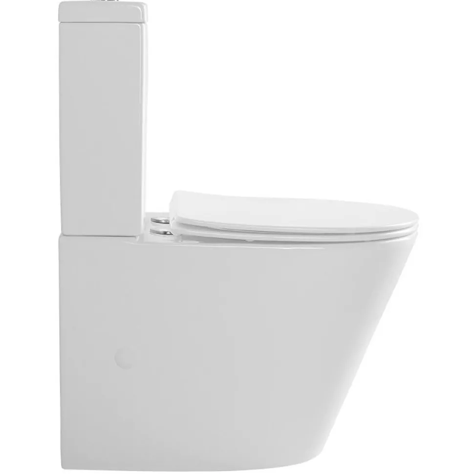 WC-istuin Interia Pako Rimless soft-close -kannella kaksoishuuhtelu, valkoinen