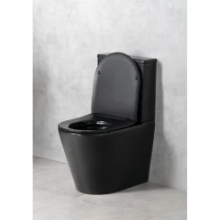 WC-istuin Interia Pako Rimless soft-close -kannella kaksoishuuhtelu, mattamusta