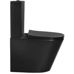 WC-istuin Interia Pako Rimless soft-close -kannella kaksoishuuhtelu, mattamusta