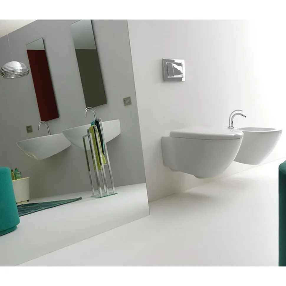 WC-istuin Kerasan Aquatech Rimless seinämalli valkoinen