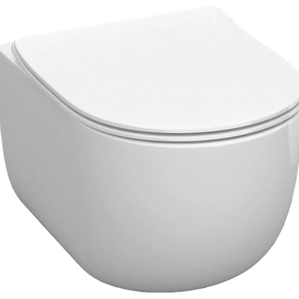 WC-istuin Kerasan Flo Rimless seinämalli valkoinen