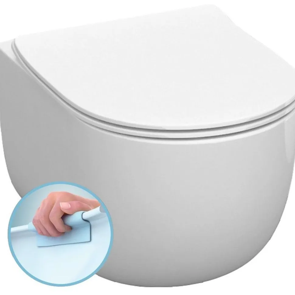WC-istuin Kerasan Flo Rimless seinämalli valkoinen