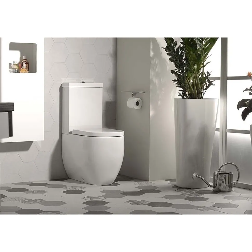 WC-istuin Kerasan Flo Set 3/6l kaksoishuuhtelu S/P-lukko valkoinen