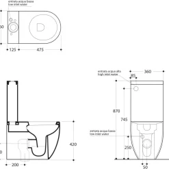 WC-istuin Kerasan Flo Set 3/6l kaksoishuuhtelu S/P-lukko valkoinen