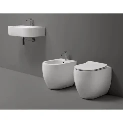 WC-istuin Kerasan Flo S/P-lukko lattiamalli valkoinen