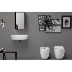 WC-istuin Kerasan Flo S/P-lukko lattiamalli valkoinen