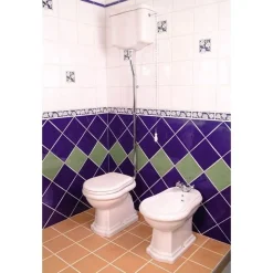 WC-istuin Kerasan Retro 1 S-lukko keraamisella yläsäiliöllä kromi