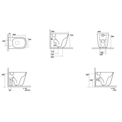 WC-istuin Kerasan Tribeca Rimless 5114 Rimless seinämalli matta eri värejä