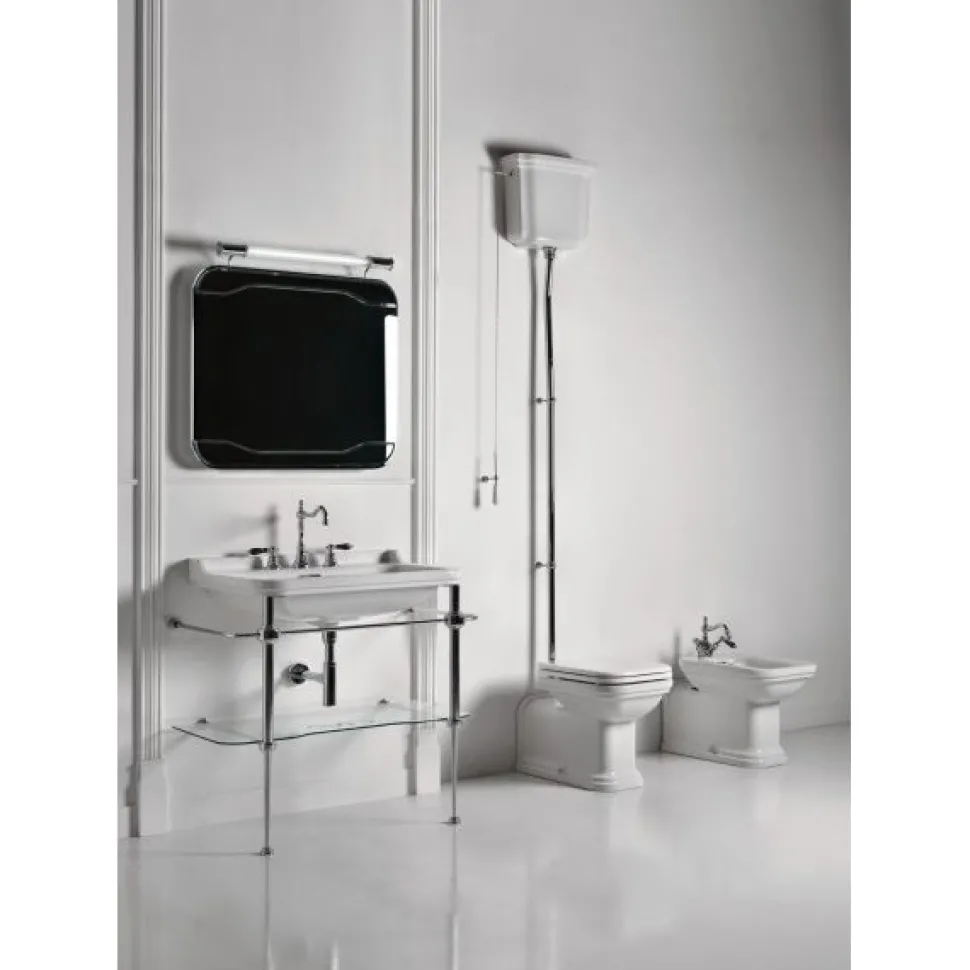 WC-istuin Kerasan Waldorf 1 keraamisella yläsäiliöllä pronssi