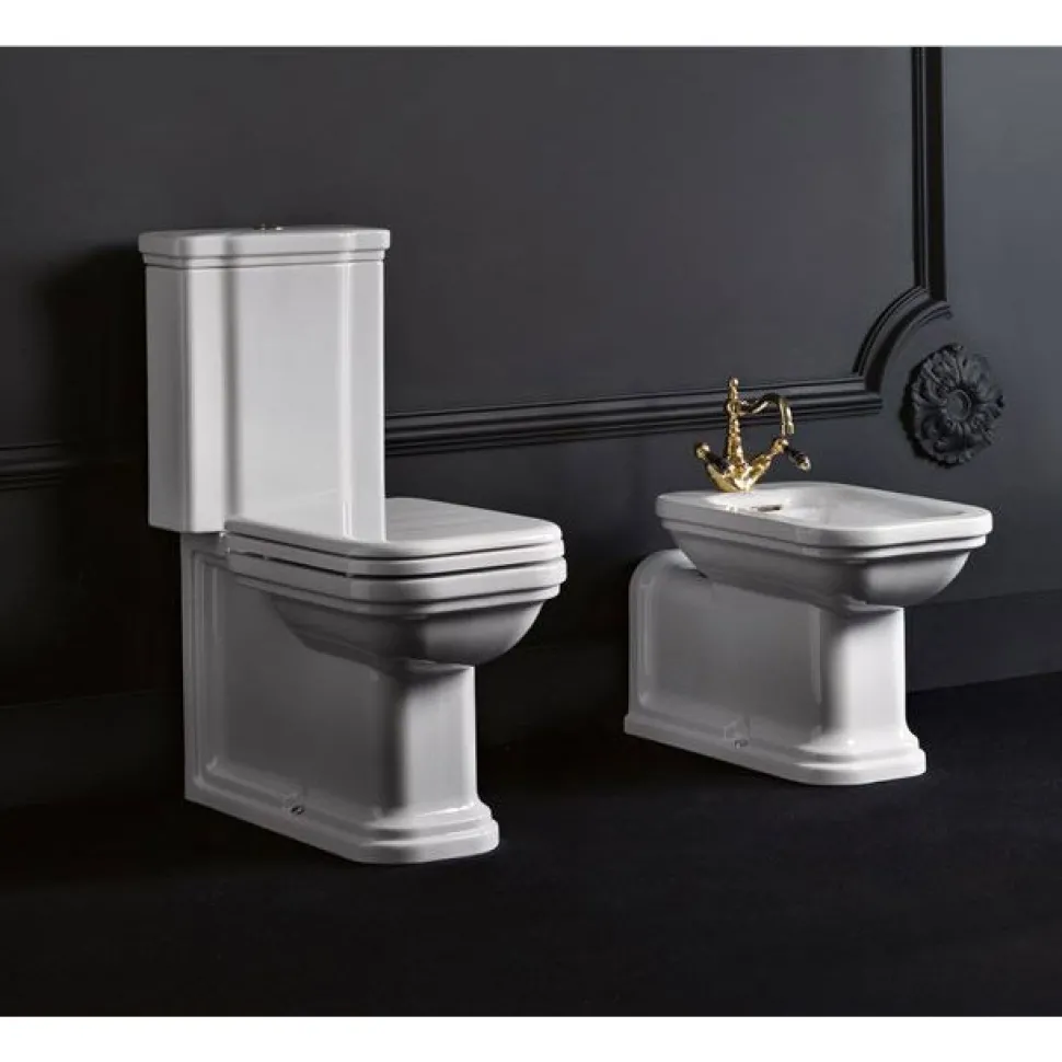 WC-istuin Kerasan Waldorf 3 3/6l kaksoishuuhtelu pronssi