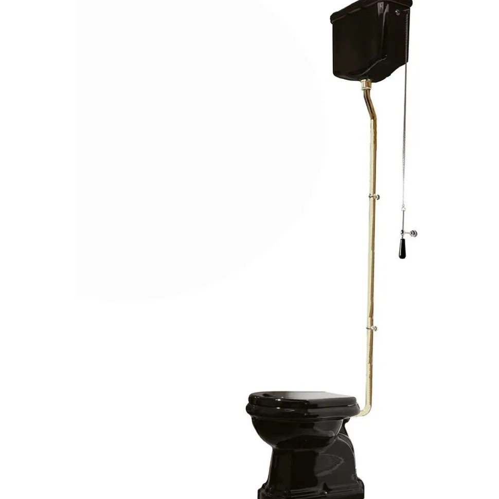 WC-istuin Lavabo Retro High, P-lukko, kiiltävä musta, eri värejä