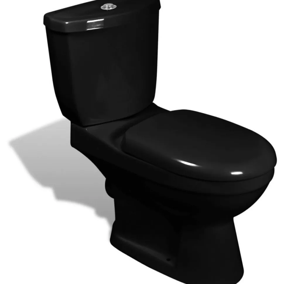 WC-istuin vesisäiliöllä musta