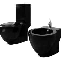 WC-Pönttö & Bidee Sarja Keraaminen Musta