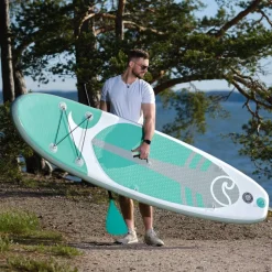 2x SUP-lautasetti Deep Sea Standard ilmatäytteinen 275 cm 15 PSI vihreä