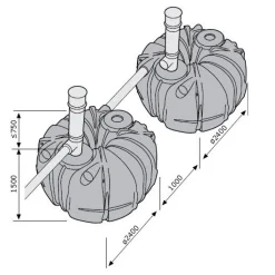 Yhdistämisputkipaketti Uponor 160mm SAKO 10 m³ umpisäiliöille