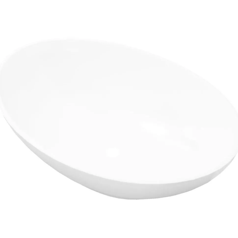 Ylellinen keraaminen pesuallas soikea 40x33 cm Valkoinen